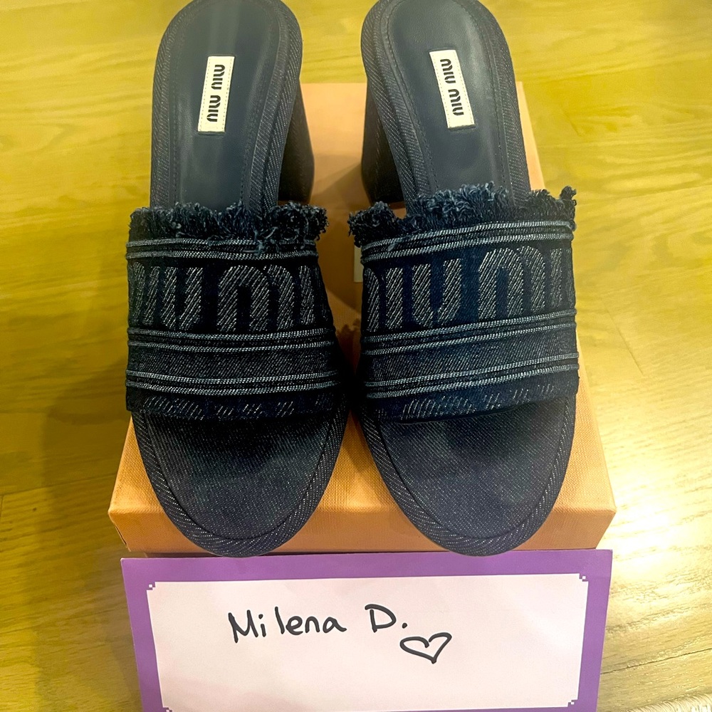 💥💥MIU MIU CALZATURE DONNA DENIM MULE💥💥 size 40.5.